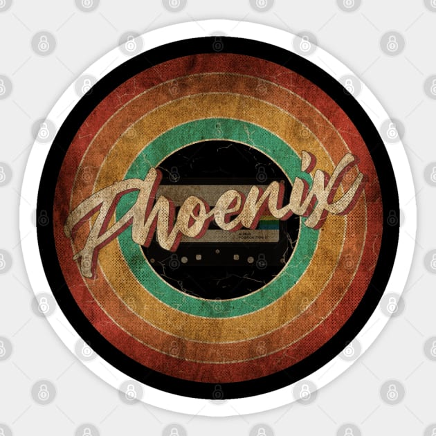 Phoenix Vintage Circle Art Sticker by antongg